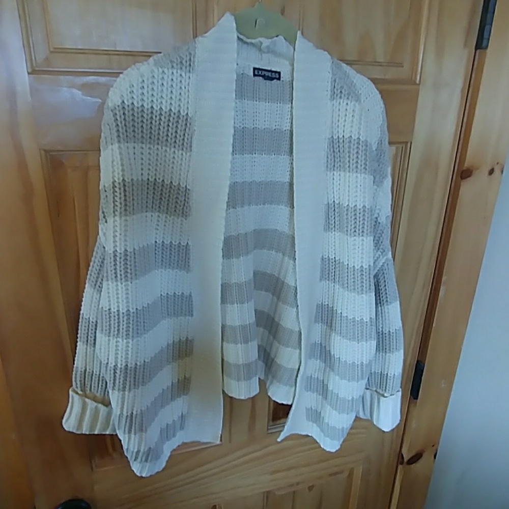 Thick cream and tan Express sweater